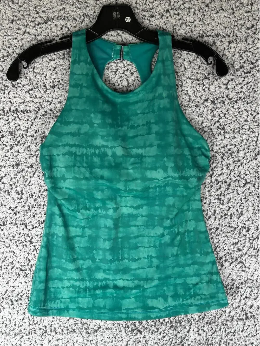 Athleta Tankini Swim Top 34B/C Teal Green Racerback Built In Bra